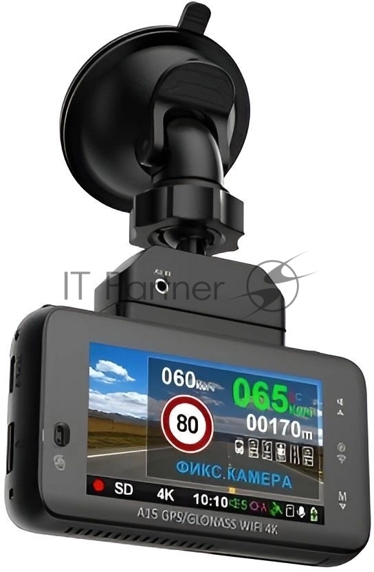 Видеорегистратор Sho-Me A15, 3840x2160, 3", GPS/ГЛОНАСС, Wi-Fi, G-сенсор, датчик движения, GPS-информатор