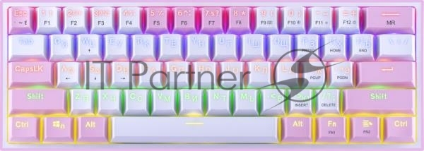 Клавиатура Redragon Fizz проводная, USB Type-A, розовый