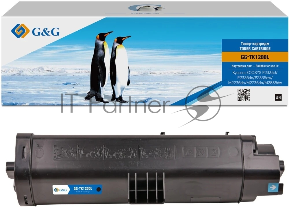 Картридж лазерный G&G NT-PKTK1200LC-B-S1, для Kyocera TK-1200/TK-1200L, черный, 11000 стр.