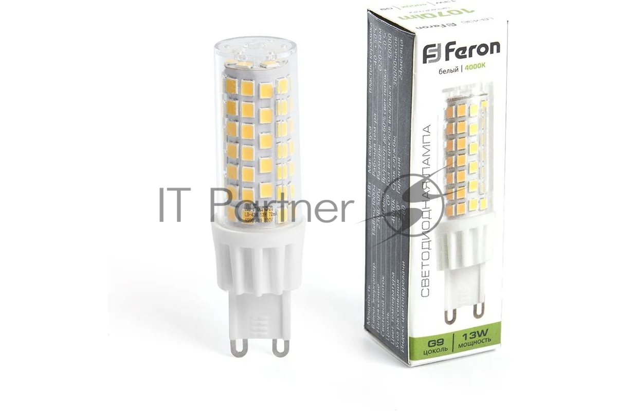 Лампа светодиодная Feron LB-436 13Вт 230В G9 белый капсульная