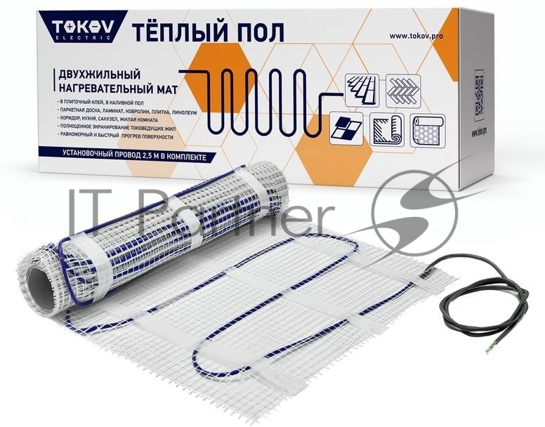 Комплект "Теплый пол" (мат) 150Вт/кв.м 1.5кв.м TOKOV ELECTRIC TKE-MAT150-225-1.5