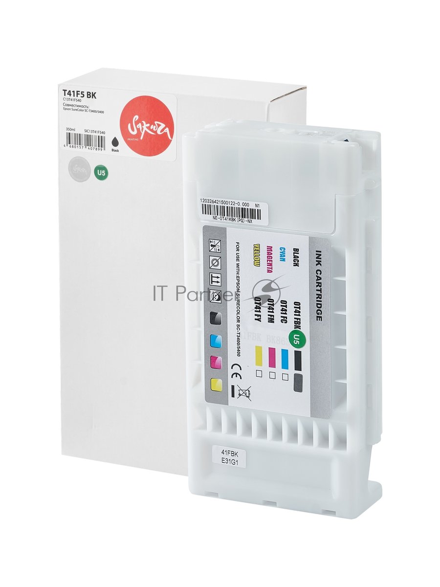 Картридж струйный Sakura C13T41F540 (T41F5 BK) для Epson, черный, 350 мл.