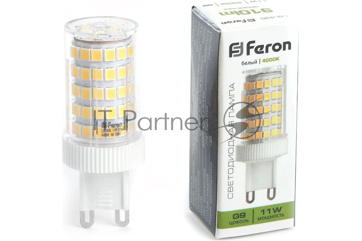 Лампа светодиодная Feron LB-435 11Вт 230В G9 белый капсульная