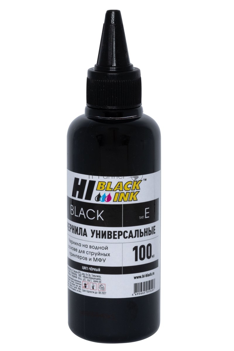 Чернила Hi-Black универсальные для Epson (Тип E-V1), Bk, 0,1 л.