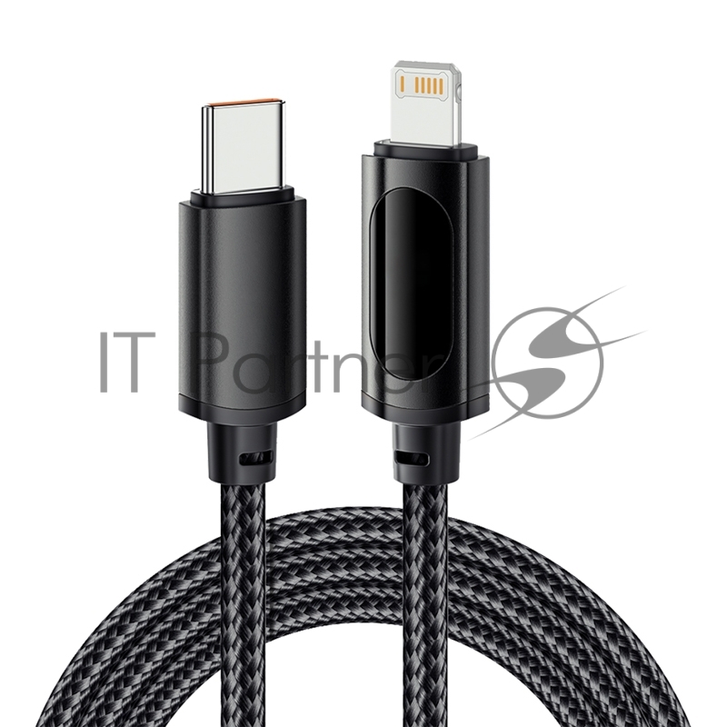 Rexant (18-7068) Кабель Type-C – Lightning для Apple, 3А, 1м, в черной нейлоновойоплетке, с LED дисплеем