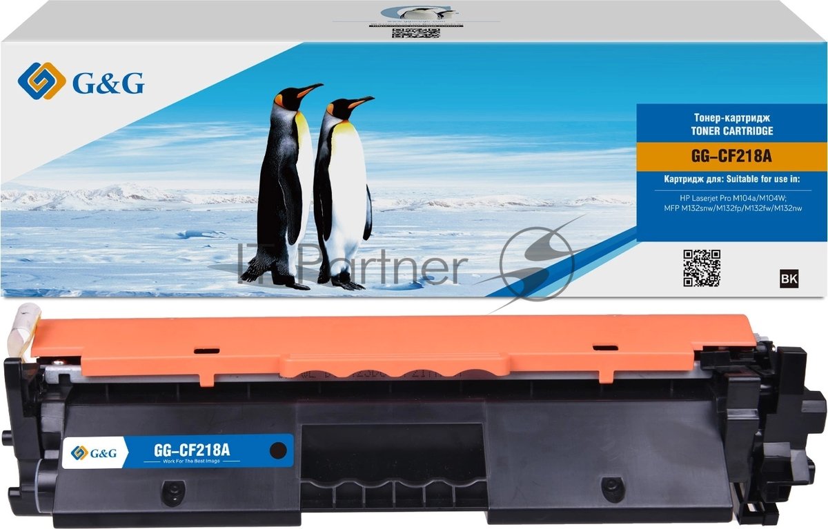 Картридж лазерный G&G GG-CF218A CF218A черный (1400 стр.) для HP LJ Pro M104a/M104W/MFP M132snw/M132fp/M132fw/M132nw