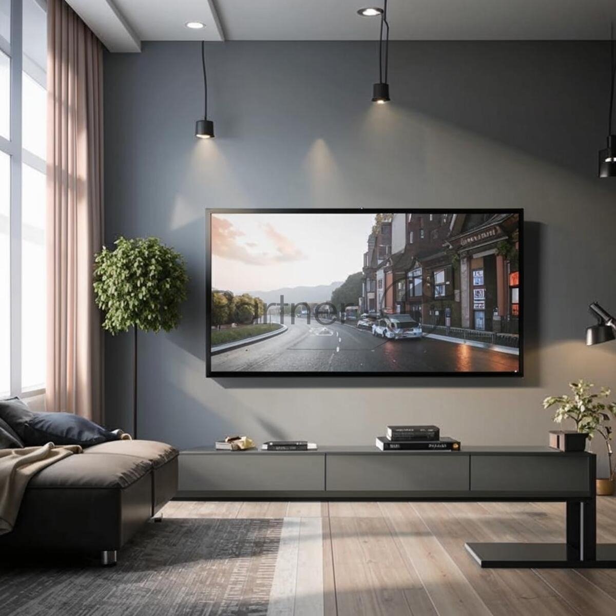 Экран для проектора S'OK SCFRV-332x186G 150" 16:9 на бархатной раме, High Contrast Gray, черная рама