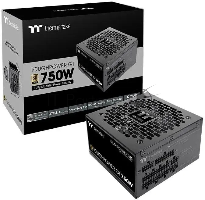 Блок питания Thermaltake ATX 750W Toughpower GT Gen.5 80+ gold (20+4pin) APFC 140mm fan 9xSATA Cab Manag RTL [PS-TPT-0750FNFAGE-3]