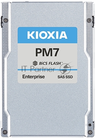 SSD накопитель KIOXIA Enterprise SSD 2,5"(SFF), PM7-R, 3840GB (3.84TB), SAS 24G (SAS-4, 22,5Gbit/s), R4200/W3650MB/s, IOPS(R4K) 720K/155K, MTTF 2,5M, 1DWPD/5Y (Read Intensive), TLC, 15mm (replace KPM61RUG3T84)