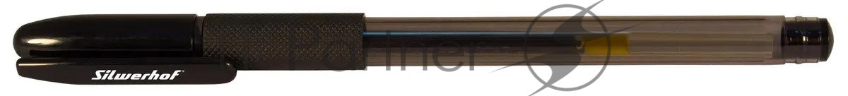 Ручка гелевая Silwerhof ADVANCE 026158-02 d=0.5мм, черные чернила, коробка картонная, сменный стержень, линия 0.3мм, резиновая манжета