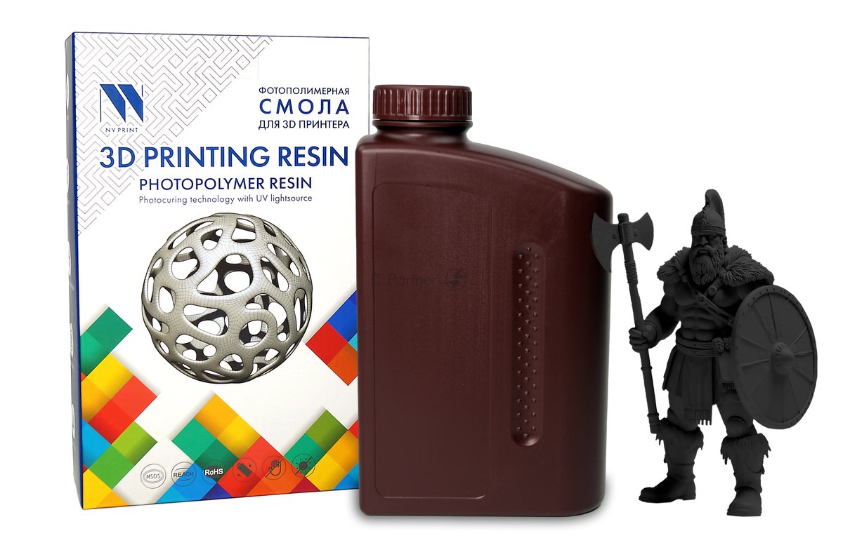 Смола NV Print NV-3D-WATER-WASHABLE-RESIN-BLACK, Water Washable Resin Black, 1 кг