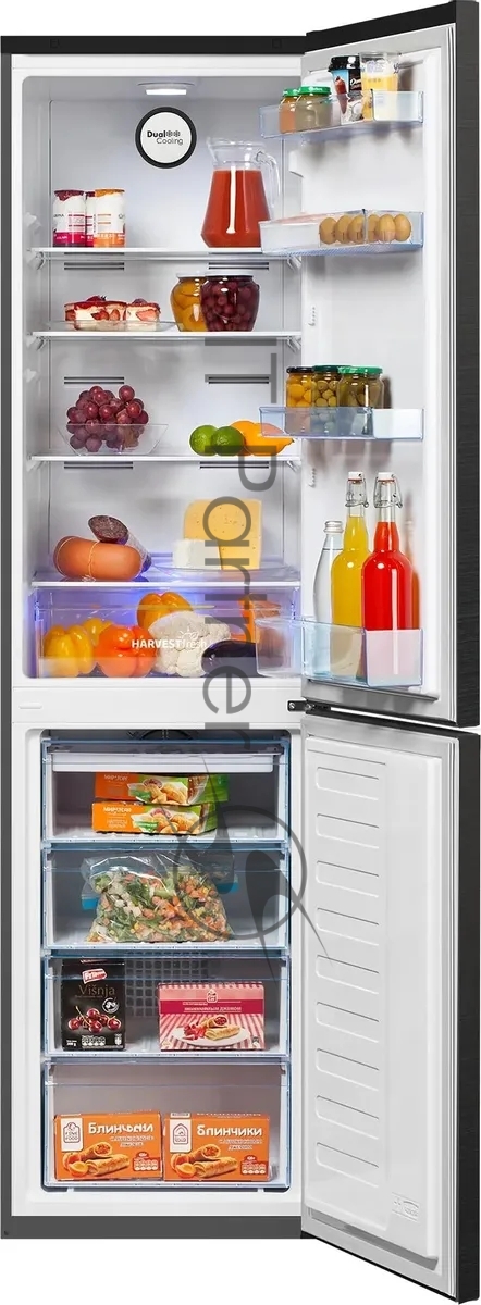 Холодильник Beko B3R0CNK332HXBR черный сапфир двухкамерный 200/100л морозилка снизу, No Frost