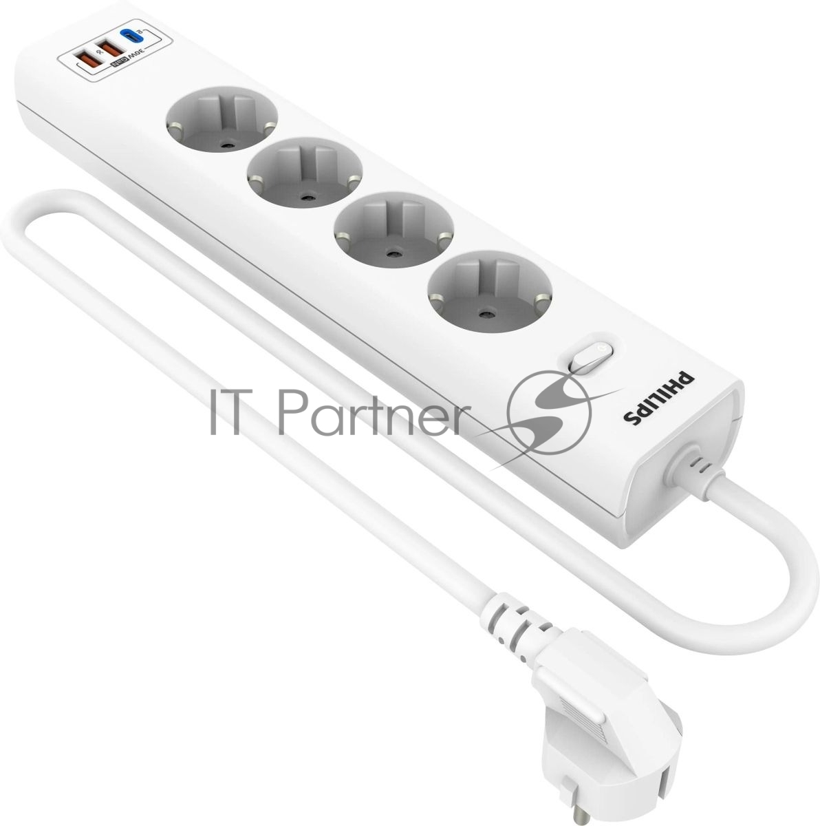 Сетевой фильтр Philips CHP8246WA/51 2м, 4 розетки, белый