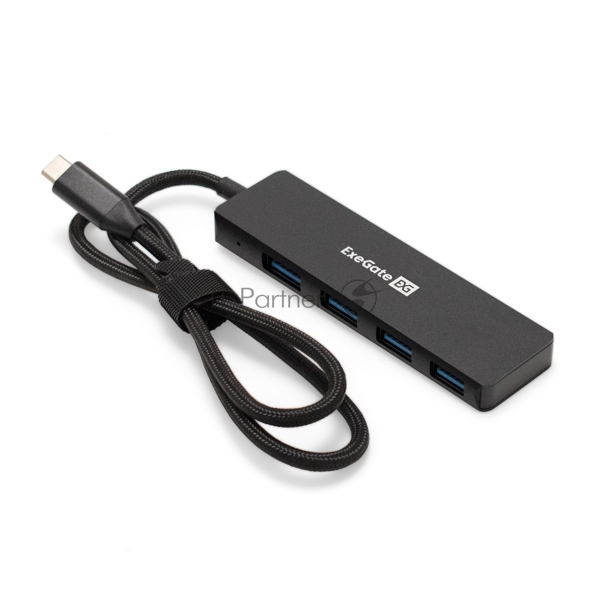 Exegate EX297631RUS USB-Хаб (концентратор) 4-в-1 ExeGate DUB-4C/3 (кабель-адаптер USB Type C --> 4xUSB3.0, Plug&Play, черный)