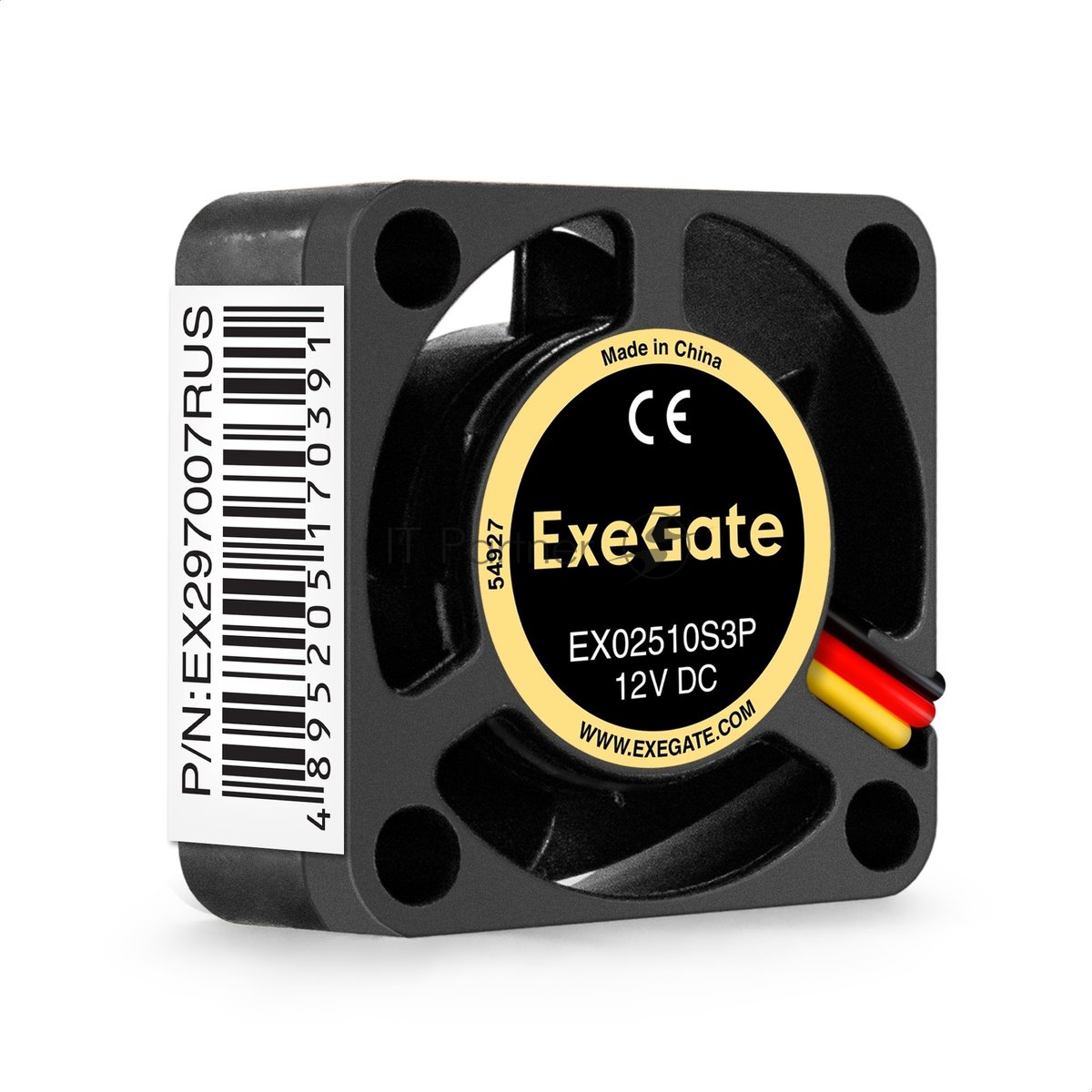 Вентилятор для корпуса ExeGate EX02510S3P черный, 25 мм, 10000 об/мин, 22 дБ, 3 pin