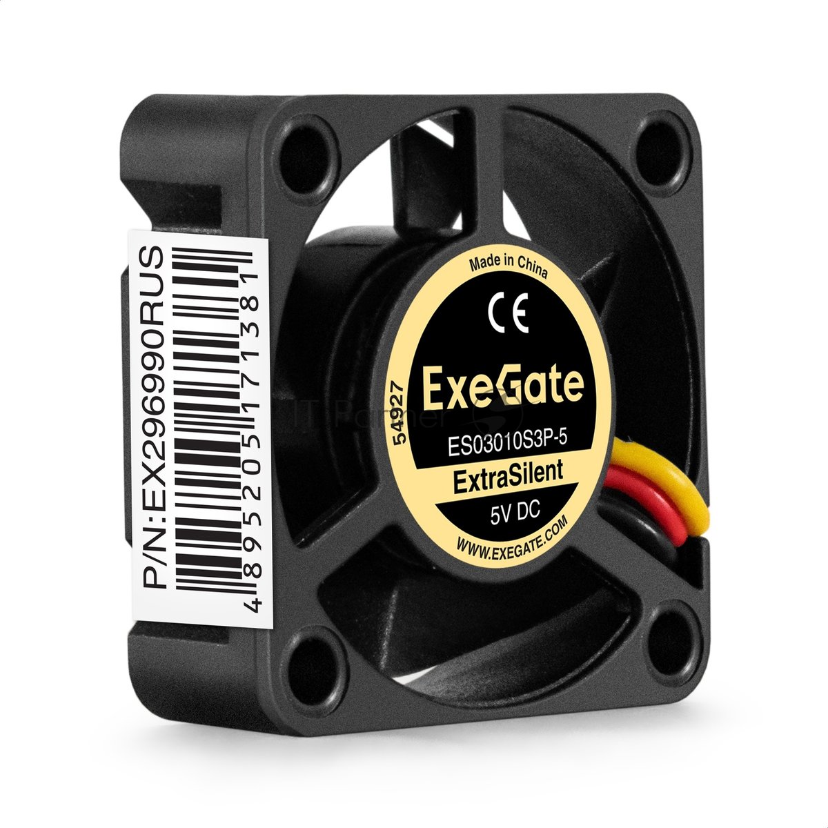 Exegate EX296990RUS Вентилятор 5В DC ExeGate ExtraSilent ES03010S3P-5 (30x30x10 мм, Sleeve bearing (подшипник скольжения),3pin, 8500RMP, 24dBA)