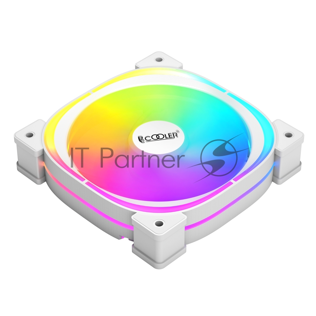 Вентилятор для корпуса PCCooler EF120 ARGb белый, 120 мм, 1500 об/мин, 25.7 дБ, 4 pin