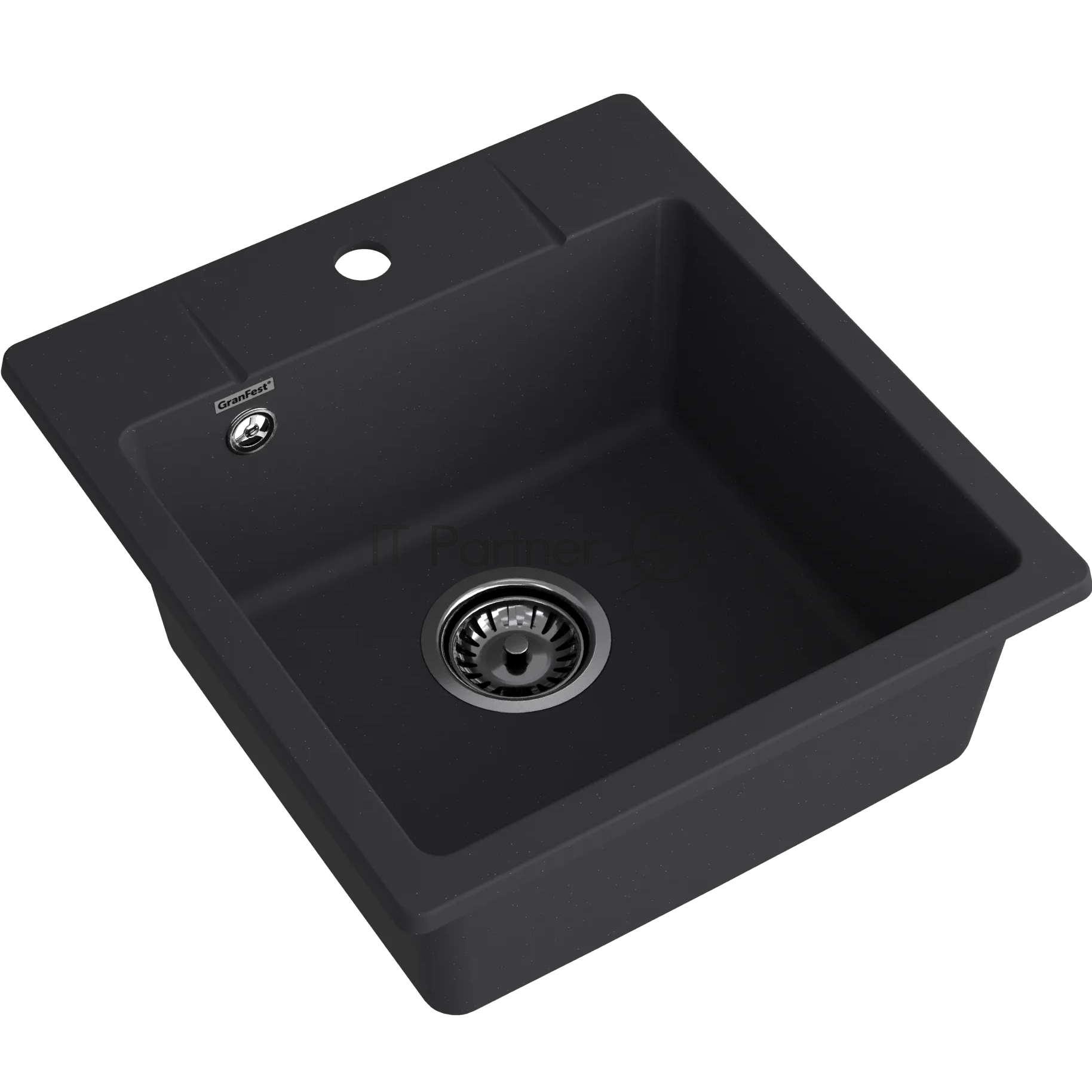 Мойка GranFest URBAN 245 black, 1 чаша, кварц, 450×490 мм