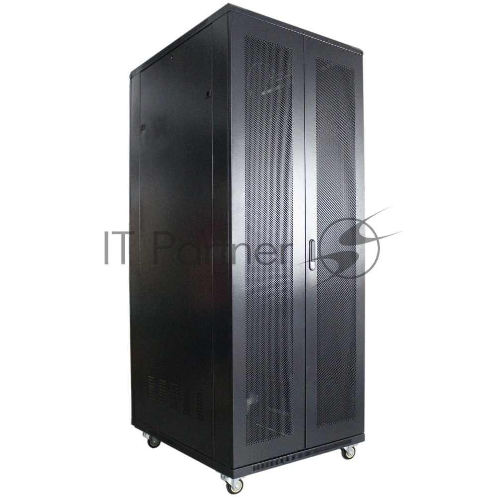 Рэковая стойка Wize Pro [W42U80R-RD] 19, 42U, 600х800 мм, двойная передняя и задняя двери металл. перфорированные, вент.панель из 4 вентиляторов, колеса, рэковые гайки: 20 шт, вес нагрузки 800 кг, сталь,черный (3 места)