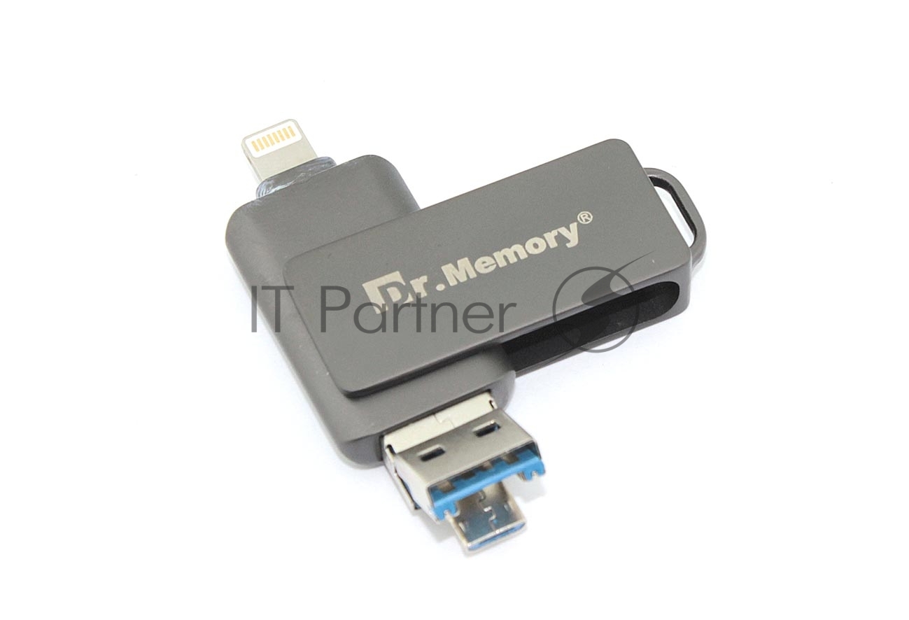 Флешка USB Dr. Memory 051, 8Gb, USB 3.0/USB Type-A, R/W 120/70, серый