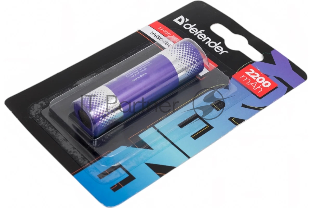 Аккумуляторная батарея Defender 18650-1BL 2200 mAh Li-ion, блистер, 1 шт.