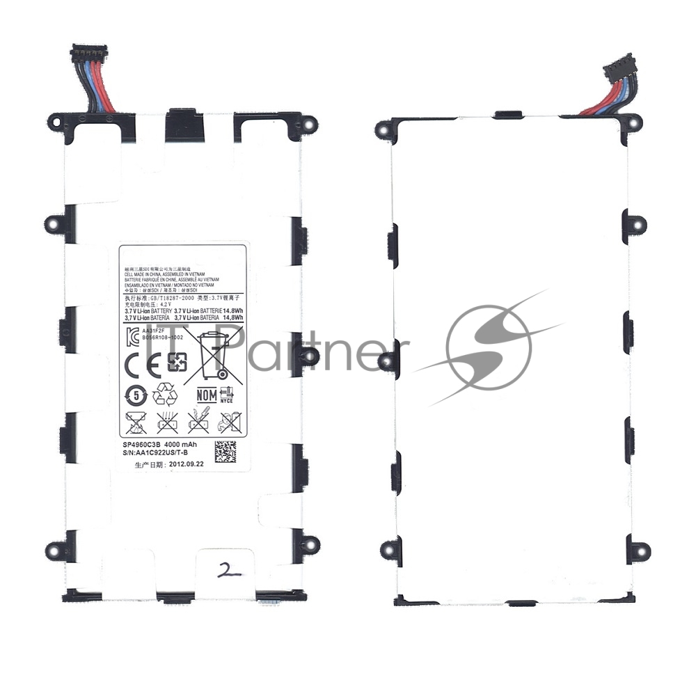 Аккумуляторная батарея SP4960C3B для Samsung Galaxy Tab GT-P6200 3.7V 14.8Wh
