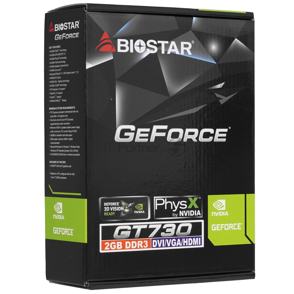 Видеокарта Biostar GeForce GT 730, 2 GB DDR3, 128 bit, HDMI, DVI-I, VGA, GPU 700 MHz