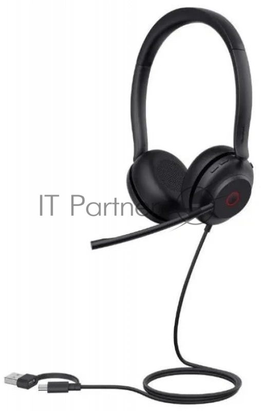 Гарнитура Yealink UH35 Dual UC USB-C/A, проводная, HD-звук, шумоподавление, USB-C/A