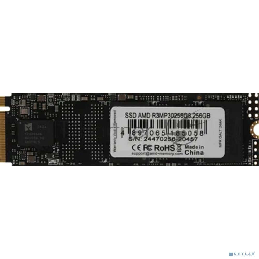 Накопитель SSD AMD Radeon R3MP30256G8, 256Gb, PCIe 3.0 x4, M.2 2280, NVMe, R/W 2000/1300