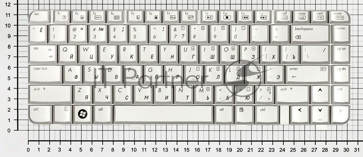 Клавиатура для ноутбука HP Pavilion DV2000, HP Compaq Presario V3000 серебристая