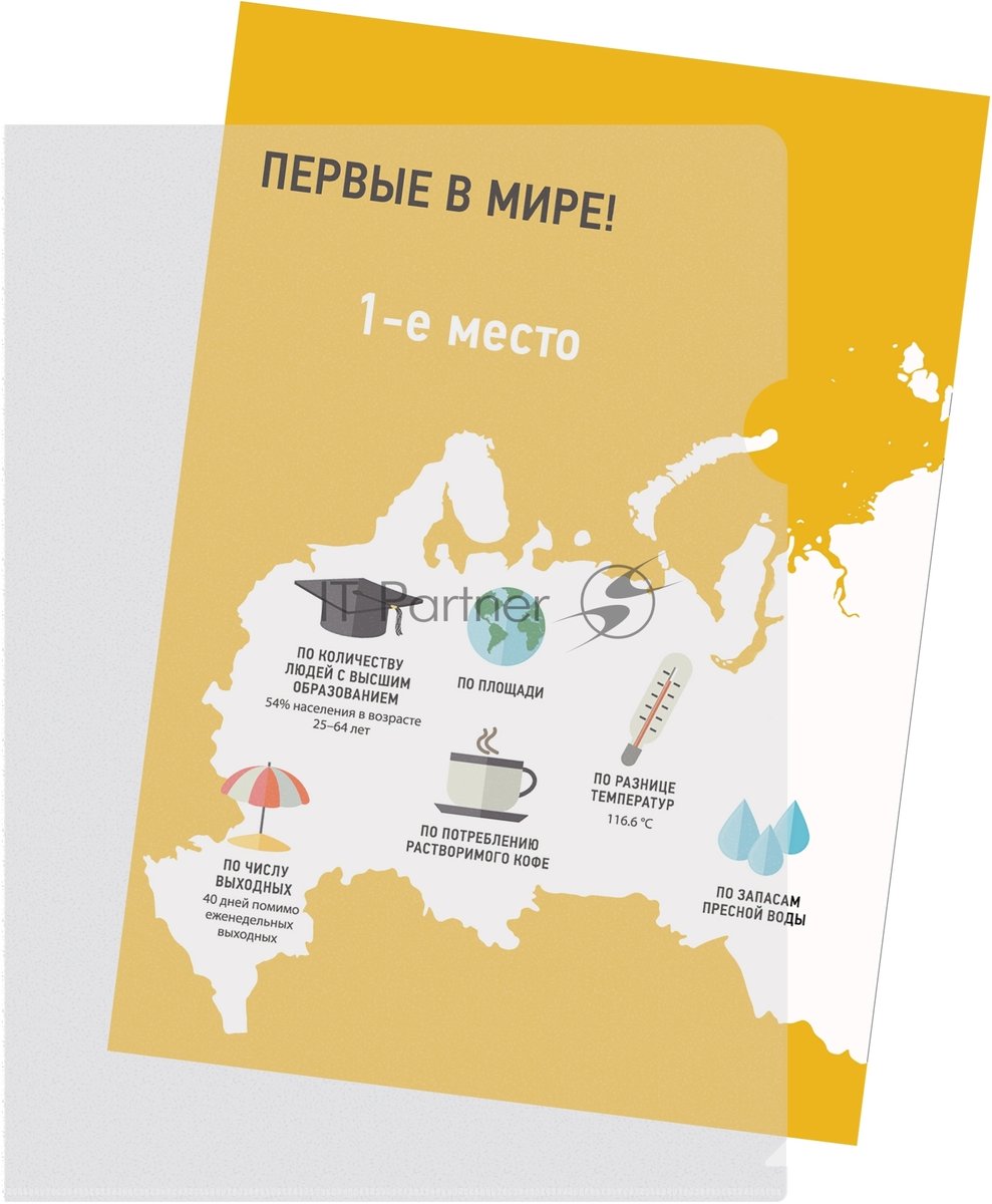 Папка-уголок Silwerhof Eco тисненый A4 пластик 0.12мм прозрачный