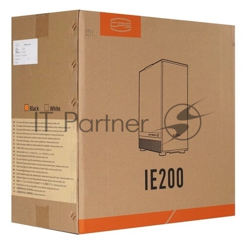 Компьютерный корпус PCCooler IE200 BK, Tempered Glass Full Tower, черный, TG, SPCC, 1x120мм ARGb E-ATX, ATX, mATX, mITX 180/380/220мм 4x2.5", 2x3.5", 7+3xPCI 1xUSB-A 3.0, 2xUSB-A 2.0 432x225x495мм