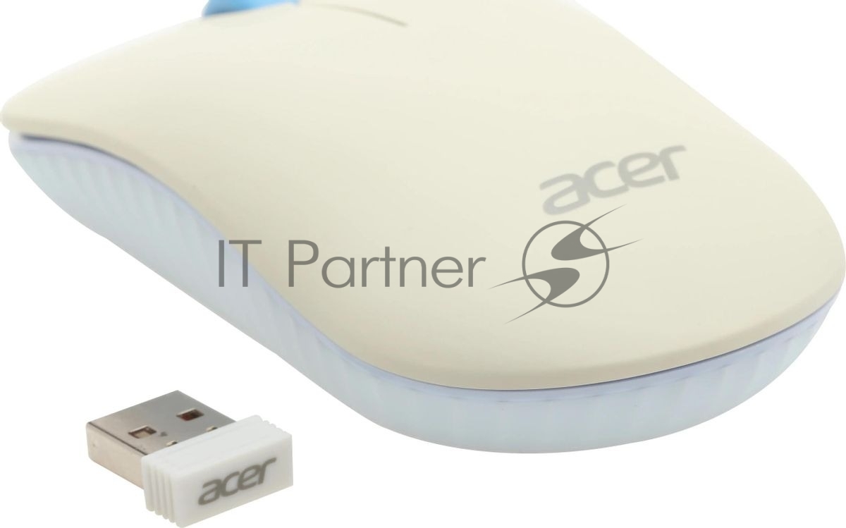 Комплект клавиатура + мышь Acer OCC205 беспроводной USB, 1200 dpi, белый/голубой