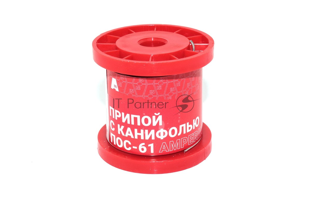 Припой с канифолью ПОС-61 Amperin S61-110R диаметр 1 мм 100 г.