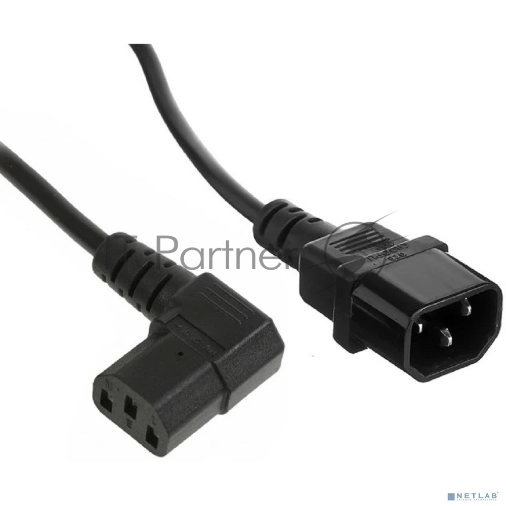 Кабель питания ExeGate Power EC-1P (C13 угловой->C14, VDE-250V-3*1.0мм2, медь, черный, 16A, 1 м)