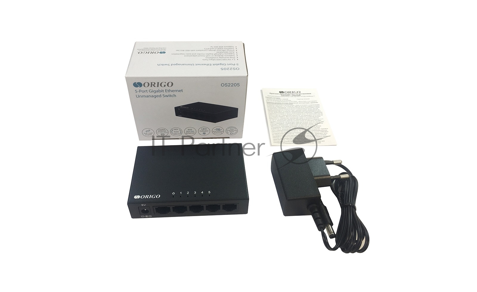 Коммутатор ORIGO OS2205/A2A, 5×1 Гбит/с, неуправляемый