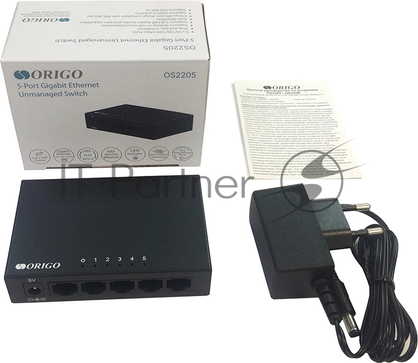 Коммутатор ORIGO OS2205/A2A, 5×1 Гбит/с, неуправляемый