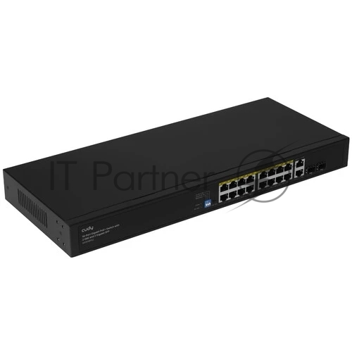 Коммутатор Cudy GS1018PS2, 16×1GbE PoE+, 2×SFP, 200 Вт, 1U