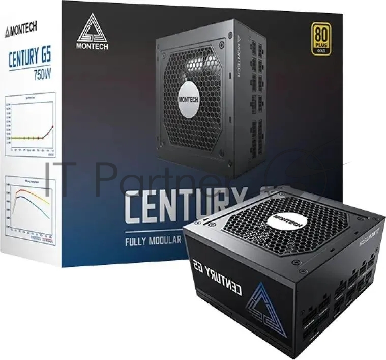 Блок питания Montech ATX 750W CENTURY GOLD G5, 750 Вт, 80 PLUS GOLD, 120 мм, модульный, черный