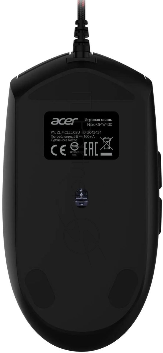 Мышь проводная Acer Nitro OMW400 черный, 6400 dpi, USB, кнопки - 6