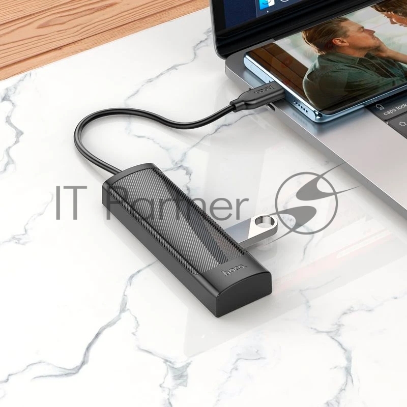 USB-хаб HOCO - HB41 Type-C, USB Type C, 4-USB3.0 Type A, цвет чёрный, HB41 TYPE-C