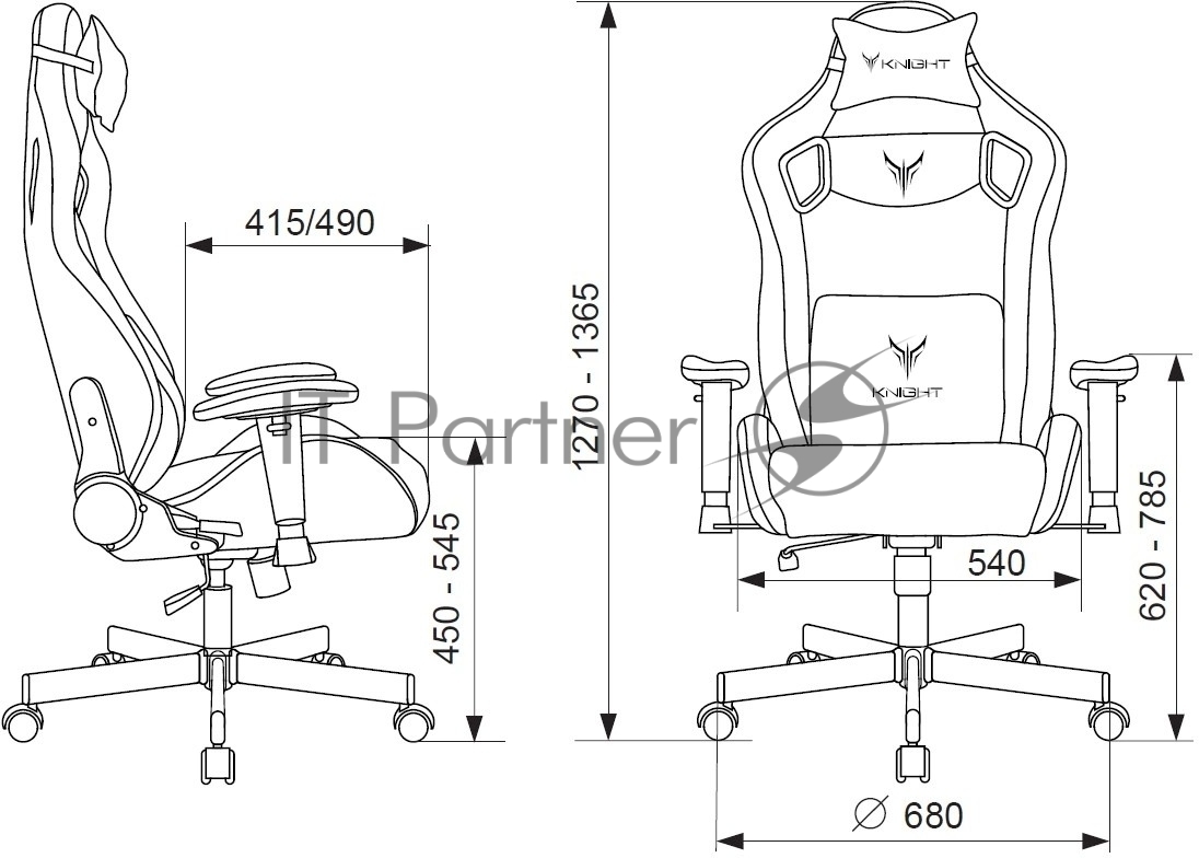 Кресло Knight Outrider серый, ткань, 120 кг, механизм качания
