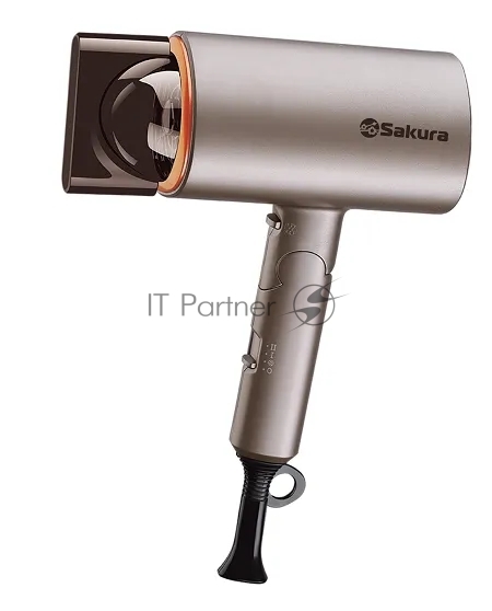 Фен SAKURA SA-4043BR коричневый, 2000 Вт, компактный