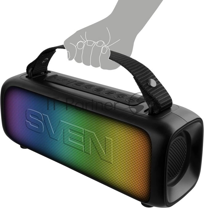 Портативная колонка SVEN PS-235 черный 12W 2.0 BT 3600mAh