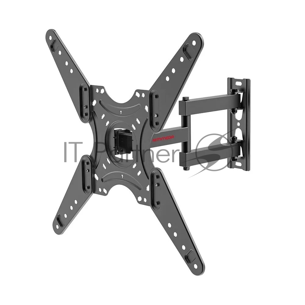 Кронштейн Arm media LCD-405 черный, Кр. стал. наст. для TV 26"-60", max 40 кг, 4 ст св., нак. +5°-10°, пов. ±90°, от ст. 82-362 мм, max VESA 400x400 мм.