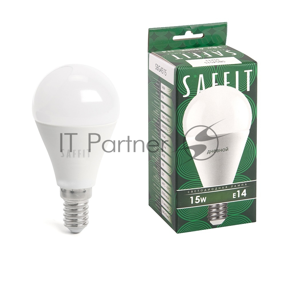 Лампа SAFFIT 55211, LED 15Вт E14, шар дневной матовый