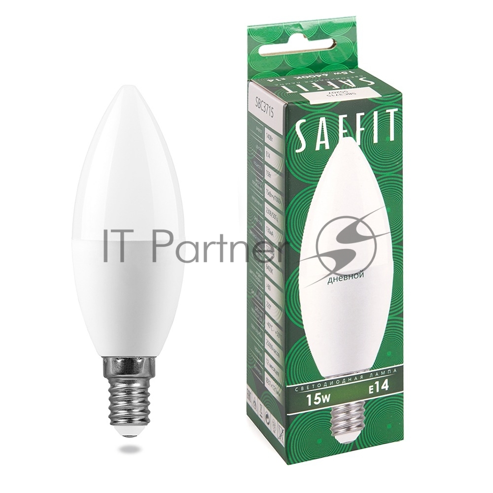 Лампа светодиодная SAFFIT 55207, 15Вт, E14, дневной свет, матовая свеча