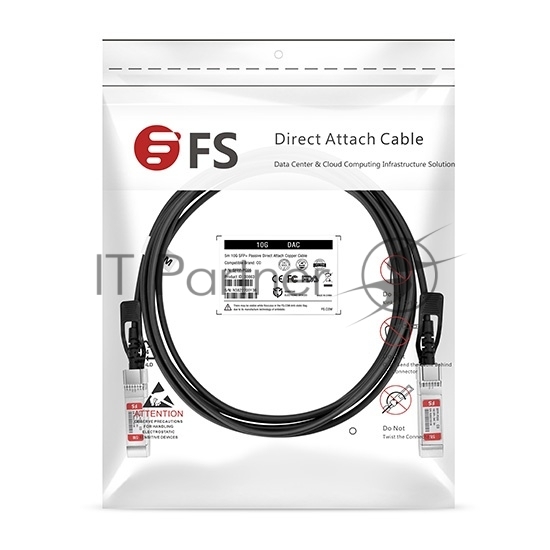 Твинаксиальный медный кабель 2m (7ft) Generic Compatible 10G SFP+ Passive Direct Attach Copper Twinax Cable #74619