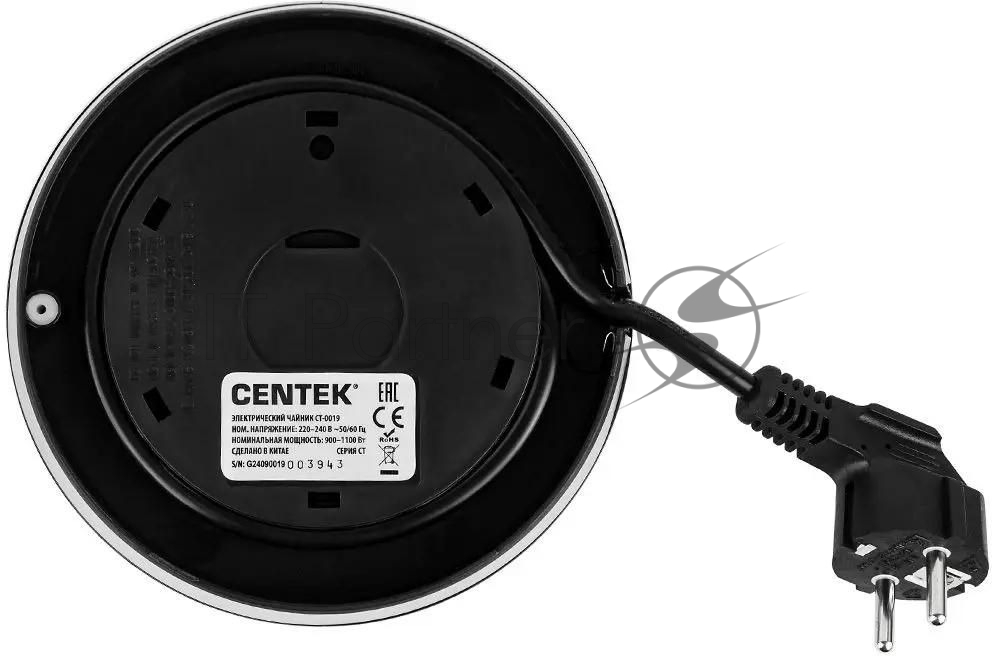 Чайник CENTEK CT-0019 1100Вт, 1,0л, стекло, LED, цифров дисплей, защита от вкл б/воды, фильтр