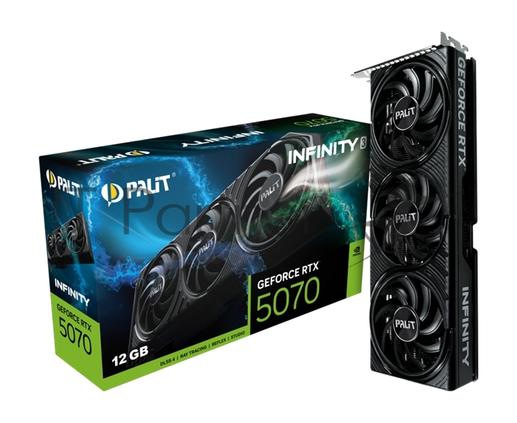 Видеокарта Palit GeForce RTX 5070 INFINITY 3, 12 GB GDDR7, 192 bit, 3xDisplayPort, HDMI, GPU 2325 MHz